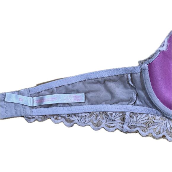 Victoria’s Secret PINK Beige Floral Lace Bralette 36B Push-Up Romantic Lingerie - Picture 9 of 14